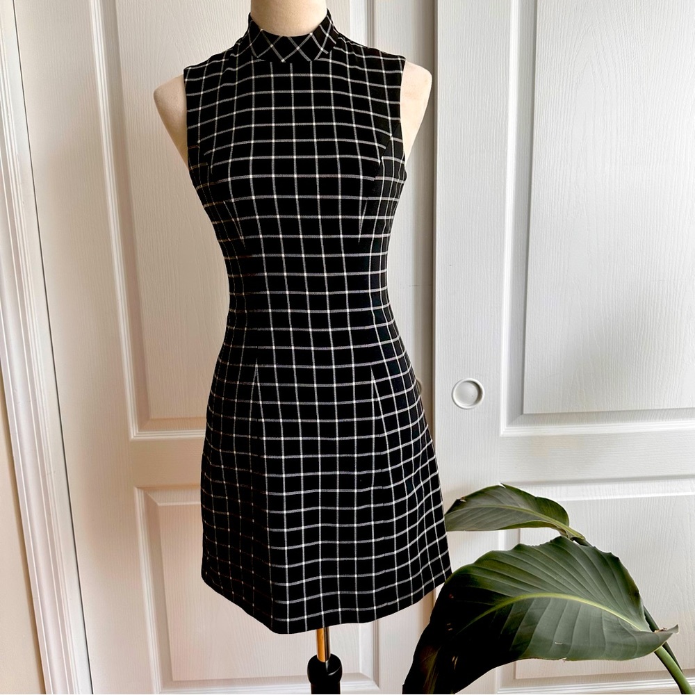 mini dress windowpane plaid